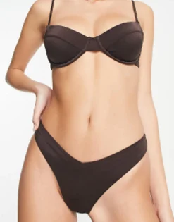 Rvca Bikini In High Shine Brown