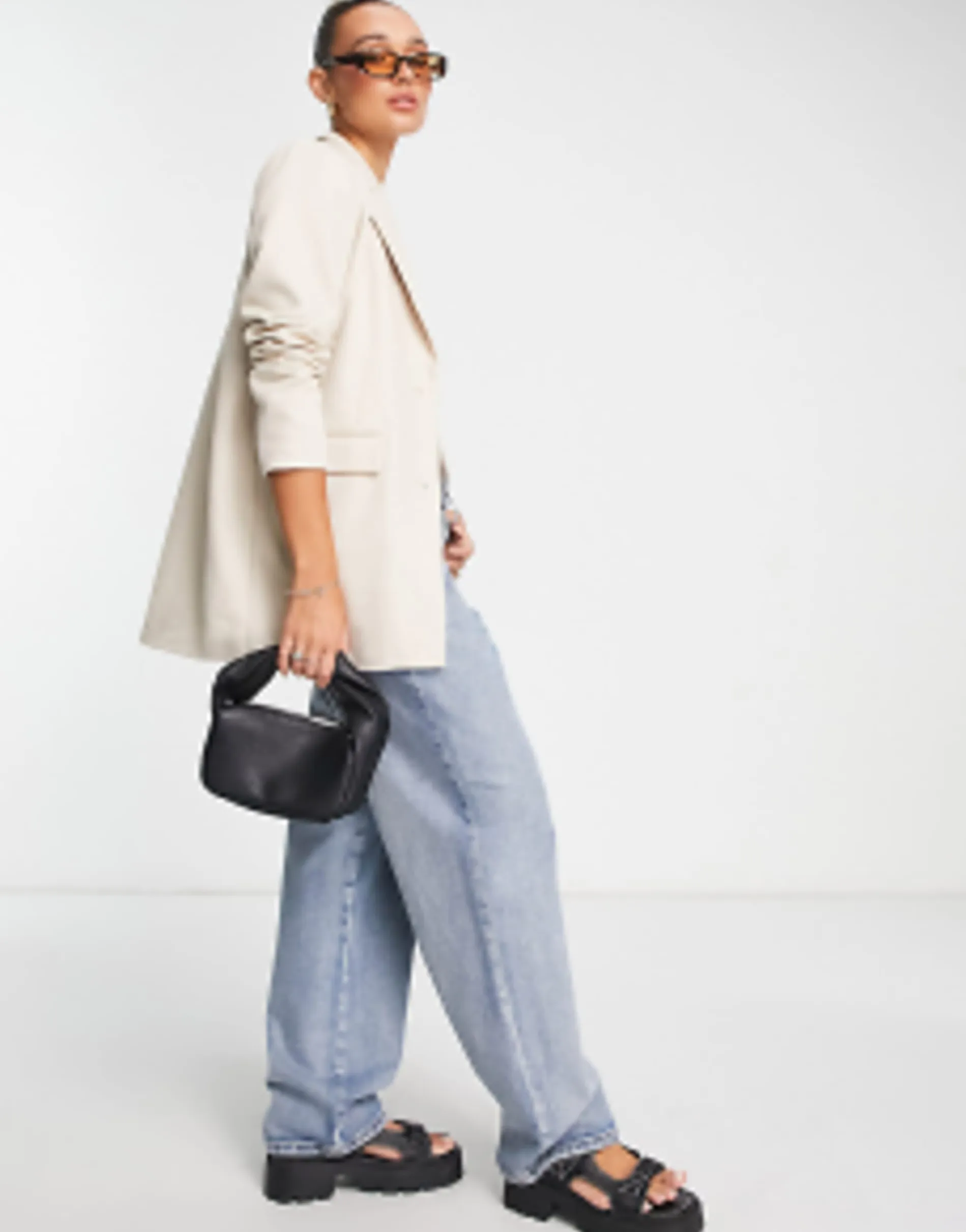 Selected Femme Tailored Twill Suit Blazer And Trousers In Cream