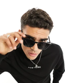 Selected Homme High Brow Square Sunglasses In