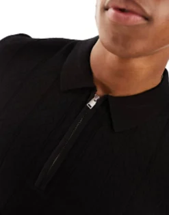 Selected Homme Knitted Half Zip Polo In