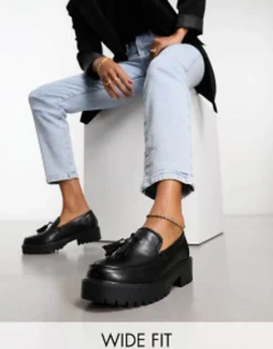 Simply Be Wide Fit Classic Chunky Sole Loafers In