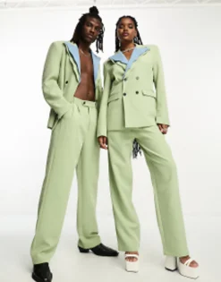 Sister Jane Tailored 70S Suit Co-Ord In Sage