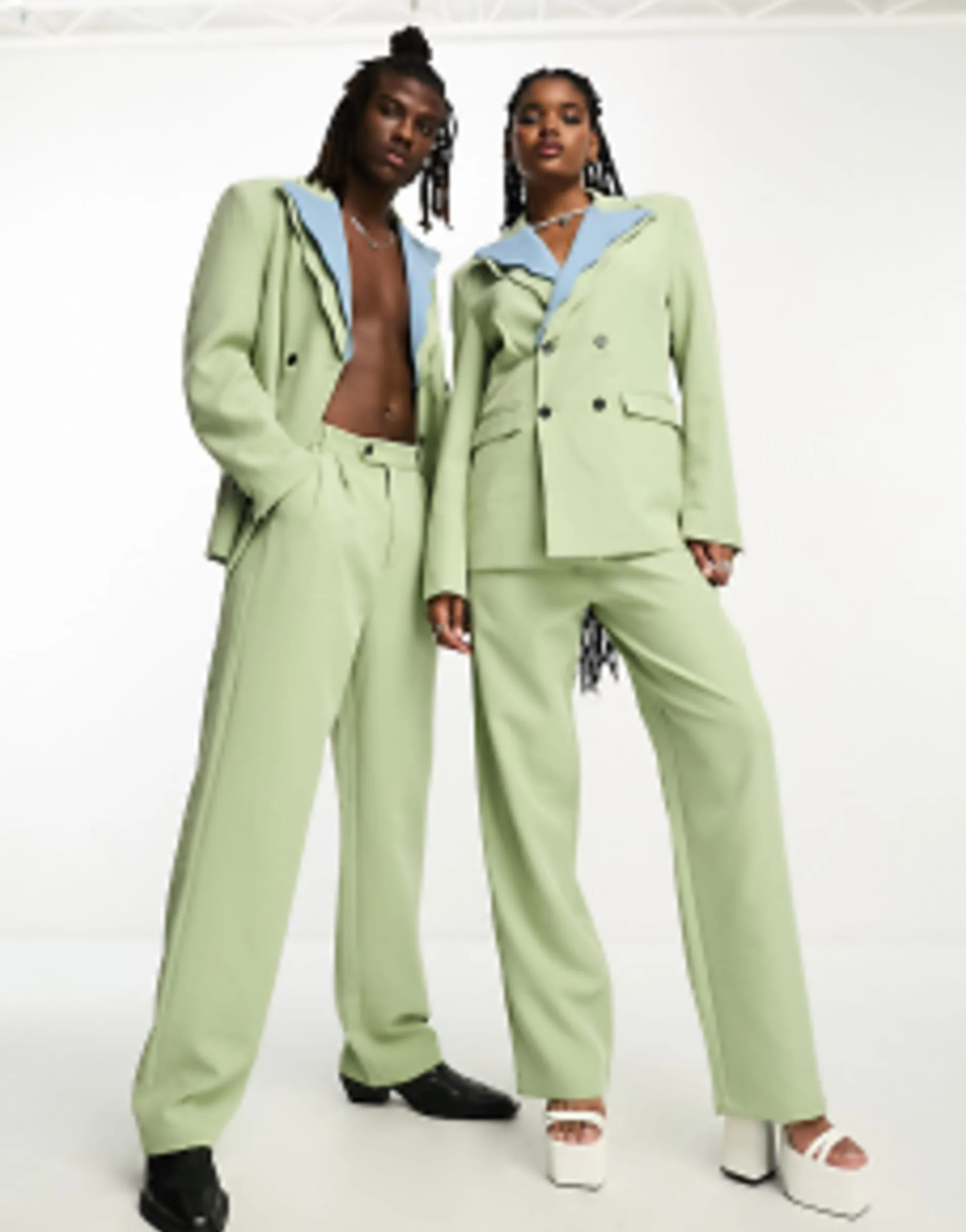 Sister Jane Tailored 70S Suit Co-Ord In Sage