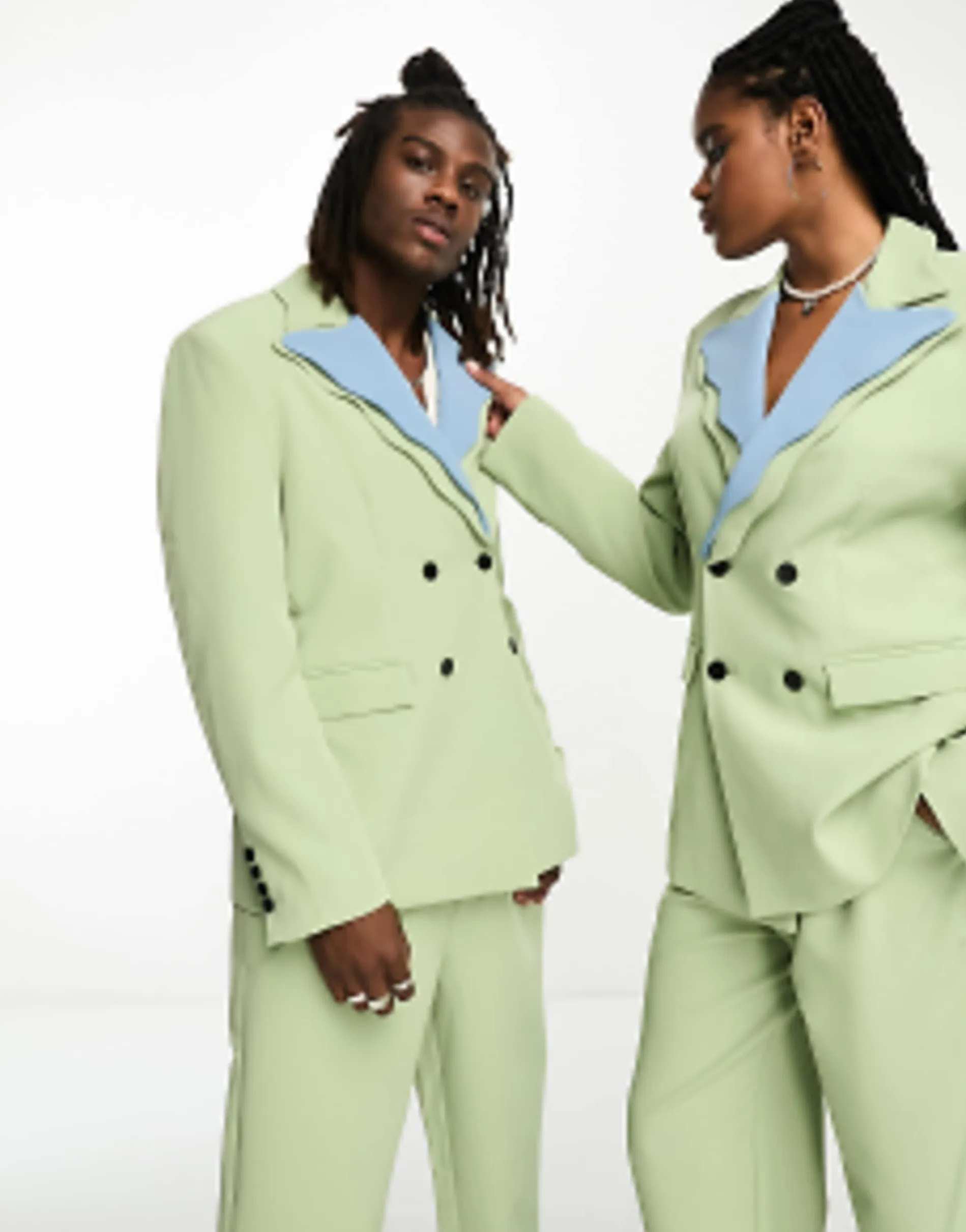 Sister Jane Tailored 70S Suit Co-Ord In Sage