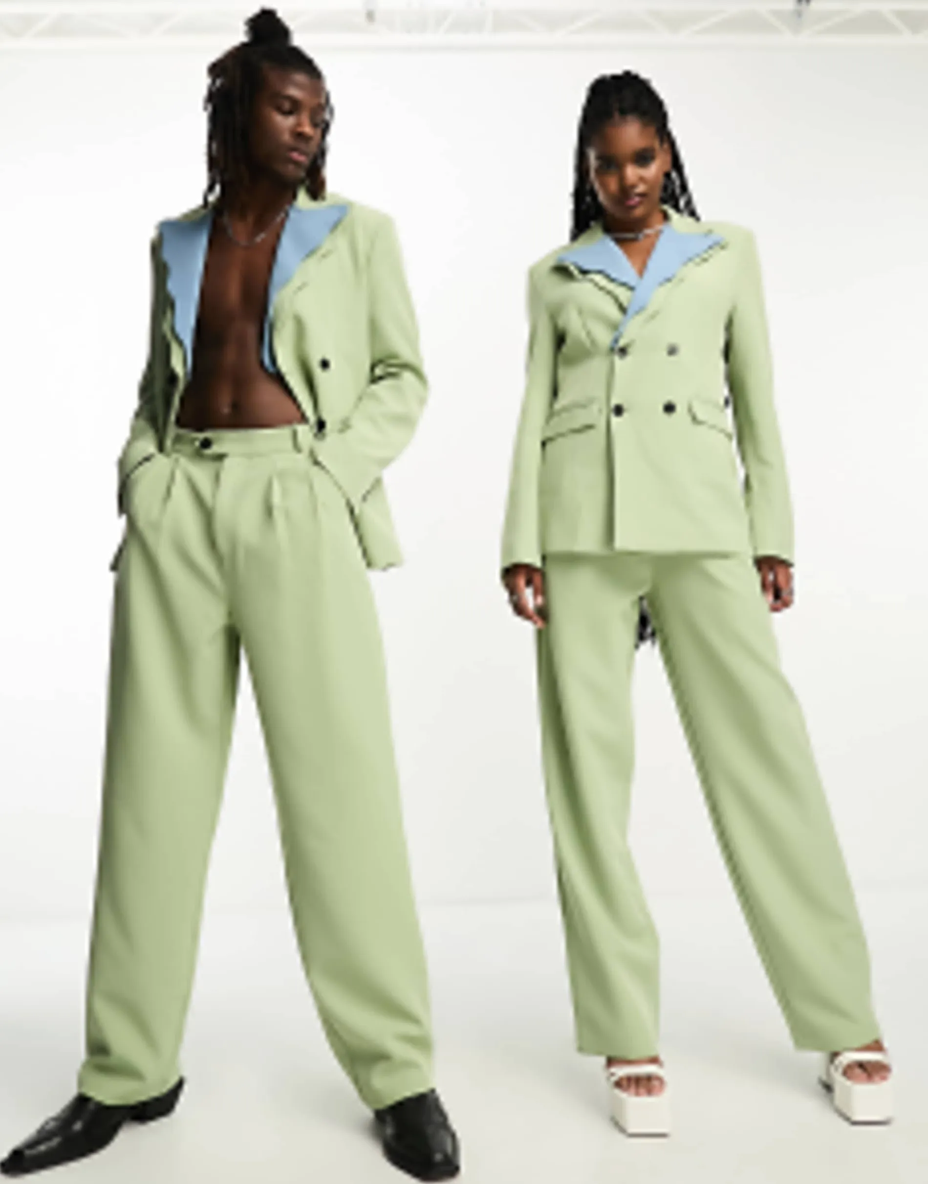 Sister Jane Tailored 70S Suit Co-Ord In Sage