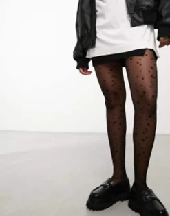 Skinnydip Halloween Celestial Print Sheer Tights In