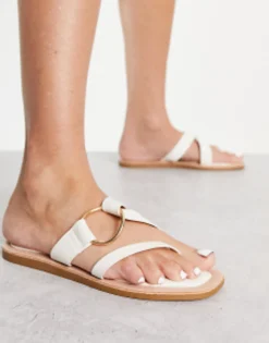 South Beach Hardware Flat Sandal In