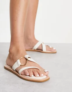 South Beach Hardware Flat Sandal In