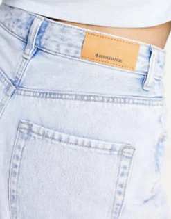 Stradivarius Longline Denim Short In Light