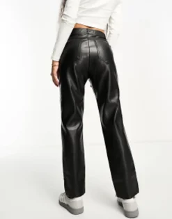 Stradivarius Petite Faux Leather Skinny Trouser In