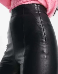 Stradivarius Petite Faux Leather Skinny Trouser In