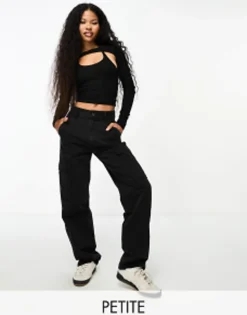 Stradivarius Petite Straight Leg Cargo Trouser In