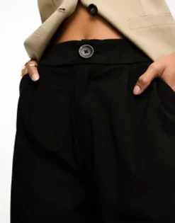 Stradivarius Petite Tailored Wide Leg Trouser In