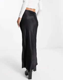 Stradivarius Satin Midi Slip Skirt In