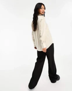 Stradivarius Satin Shirt In Champagne
