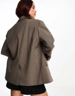 Stradivarius Str Oversized Blazer In Check Print