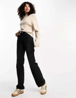 Stradivarius Tall Wide Leg Dad Jean In Wash