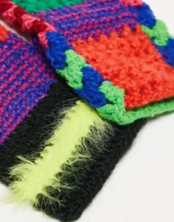 The Ragged Priest Spliced Knit Fingerless Gloves In
