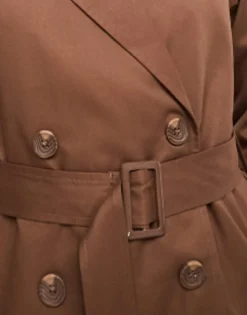 Threadbare Tall Lou Short Belted Trench Coat In
