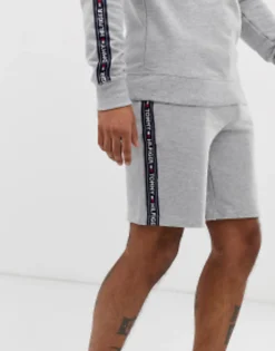 Tommy Hilfiger Authentic Lounge Shorts Side Logo Taping In Grey Marl