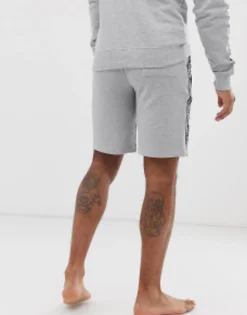 Tommy Hilfiger Authentic Lounge Shorts Side Logo Taping In Grey Marl