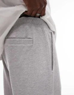 Topman Lounge Waffle Straight Leg Jogger In