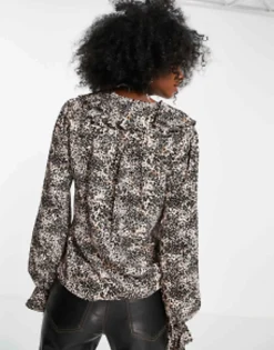Topshop Animal Print Shirt In