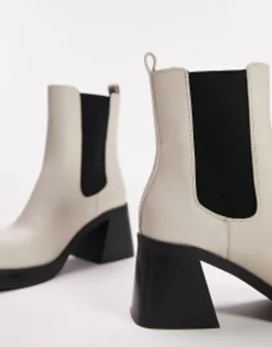 Topshop Bay Square Toe Heeled Chelsea Boot In