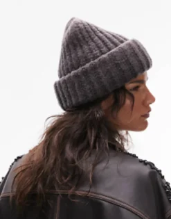 Topshop Brooke Chunky Ribbed Beanie In