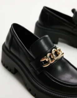 Topshop Charlie Chunky Loafer With Chain In