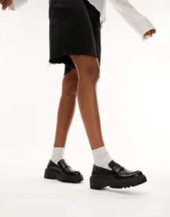 Topshop Connie Chunky Loafer In Croc