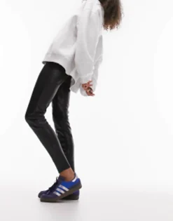 Topshop Faux Leather Skinny Fit Trouser In
