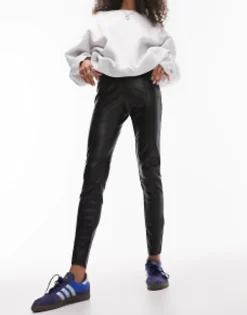 Topshop Faux Leather Skinny Fit Trouser In