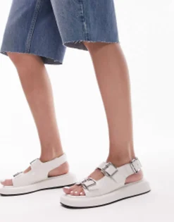 Topshop Gen Buckle Sling Back Sandal In Croc