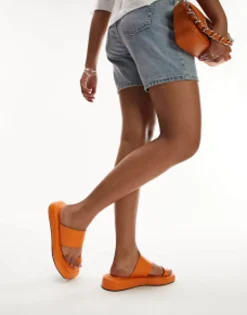 Topshop Georgia Flat Sandal With Toe Loop In