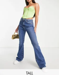 Topshop Tall Jamie Flare Jeans In