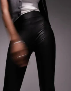 Topshop Tall Leather Look Legging In