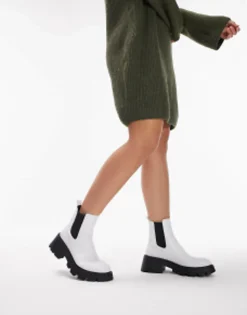 Topshop Wide Fit Bella Chunky Chelsea Boot In