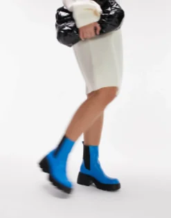 Topshop Wide Fit Margot Chunky Chelsea Boot In