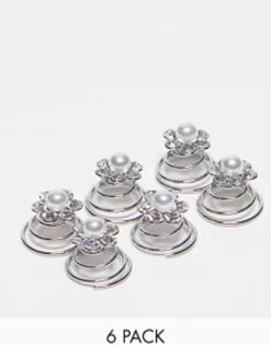 True Decadence Floral Crystal Hair Twist Multipack In Pack Of 6
