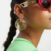 Versace Rectangle Festival Sunglasses With Gold Detail In