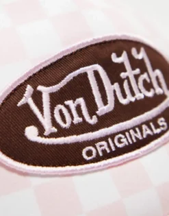 Von Dutch Tampa Trucker Cap In Checkerboard Print - Exclusive To Asos