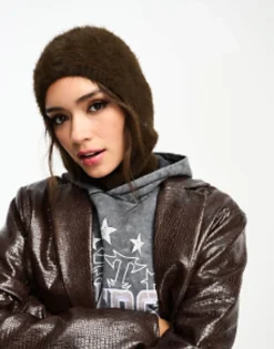Weekday Unisex Hairy Knit Balaclava Hood In Exclusive To Asos