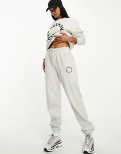 Weekend Collective Co-Ord Oversized Jogger And Sweatshirt With Logo In Grey